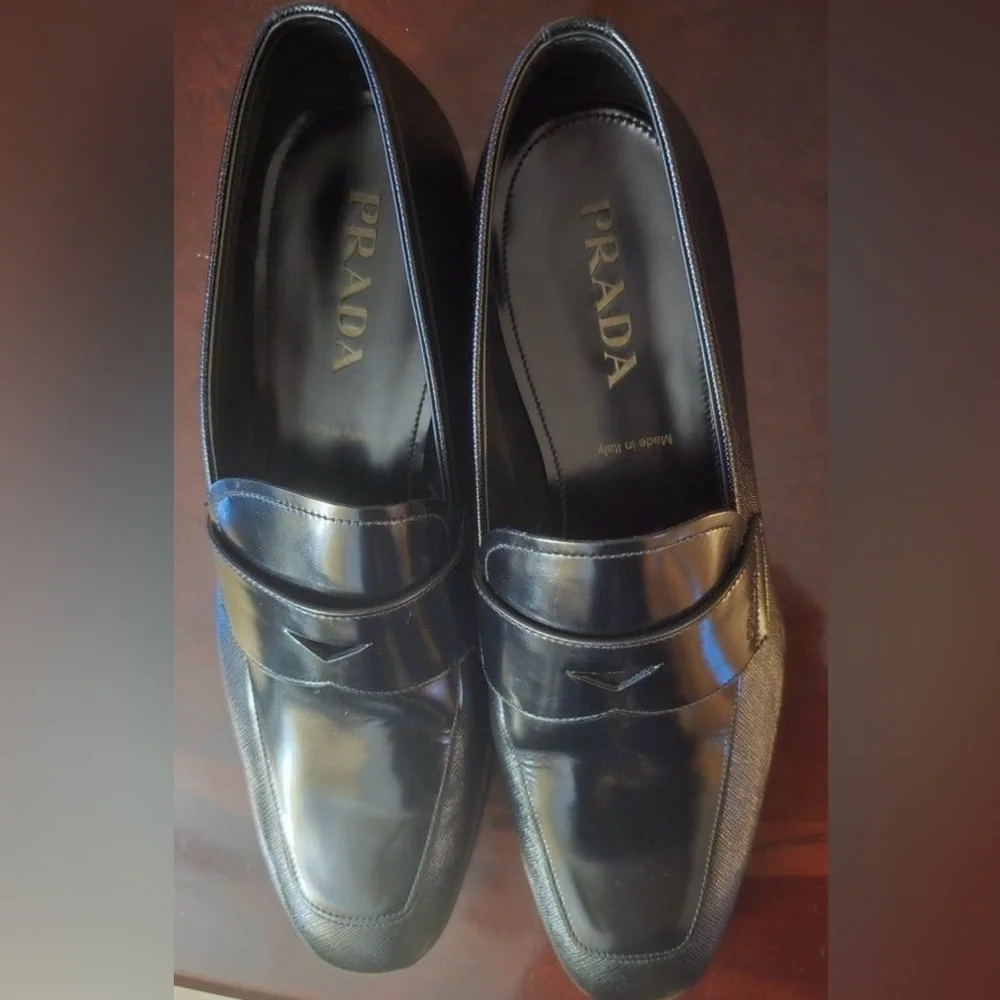 Prada Saffiano leather Penny Loafers - Picture 3 of 9